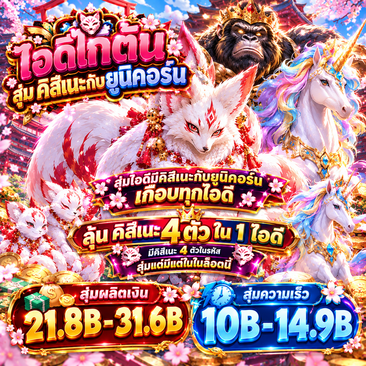 NEW!! มาใหม่ ไอดีสุ่มคิสึเนะ4ตัว กับยูนิคอร์น