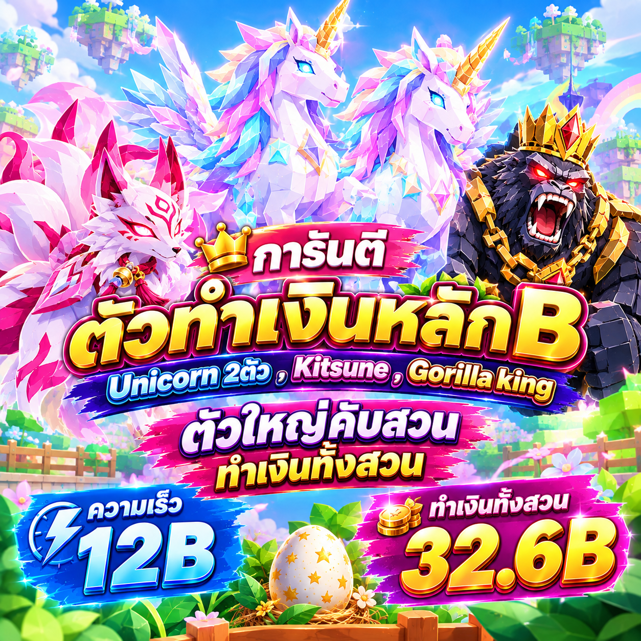 ไอดีไก่พร้อมเล่นทำเงิน 32.6B
